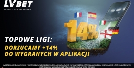 LV BET dodaje 14% do zakładów na topowe ligi!