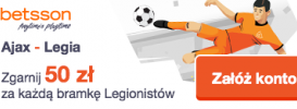 50 złotych za każdą bramkę Legii!